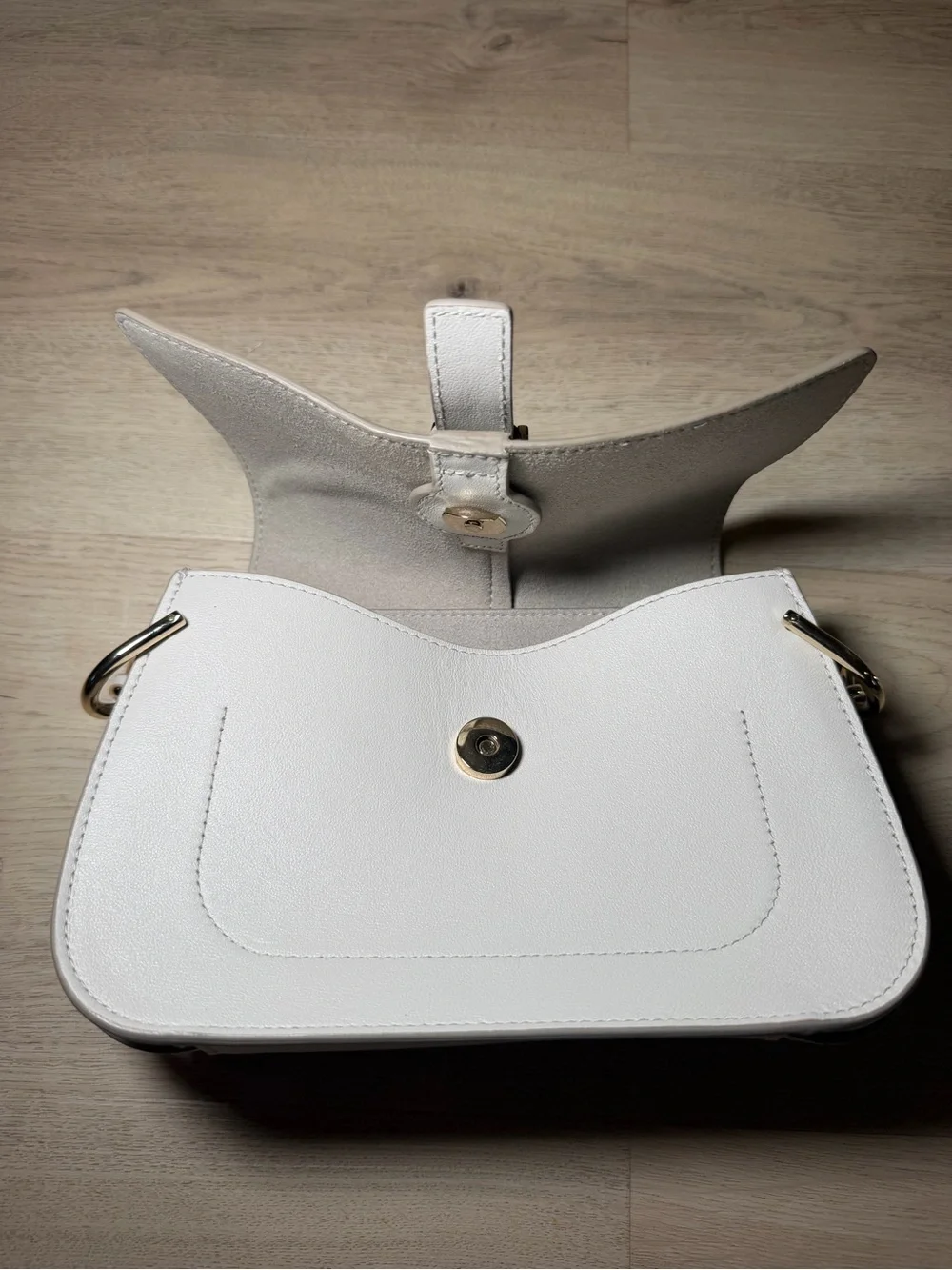 Furla Cream Leather Top-Handle Shoulder Bag